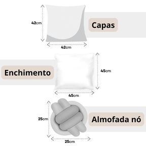 Almofadas Decorativas Kit com 4 Capas + Brinde Nózinho