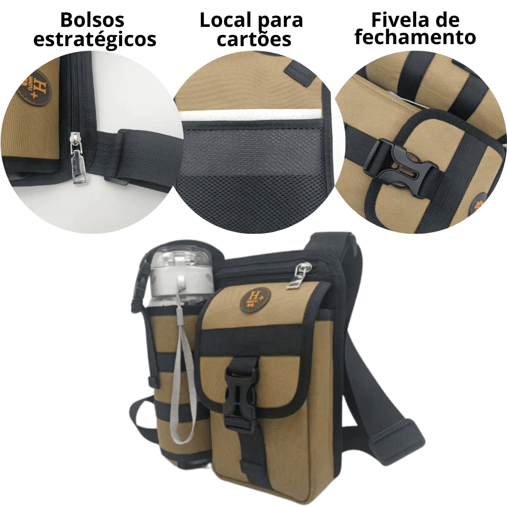 Bolsa de Ombro com Porta Garrafa CarryBag