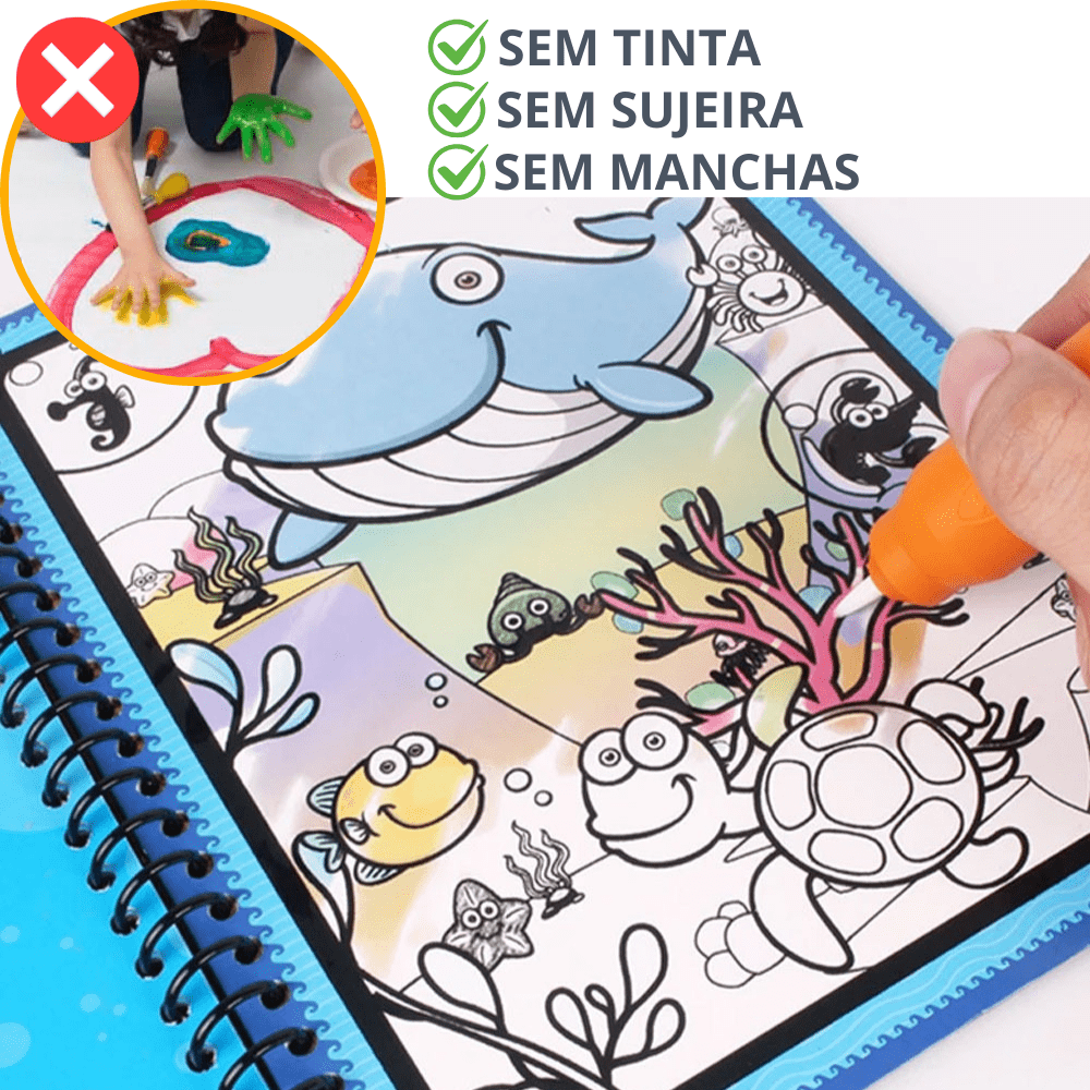 Livrinho Infantil Aquarela Mágica KIT COM 3 + BRINDE