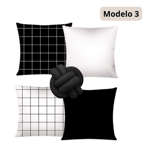 Almofadas Decorativas Kit com 4 Capas + Brinde Nózinho