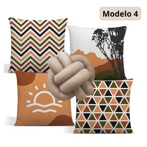 Almofadas Decorativas Kit com 4 Capas + Brinde Nózinho